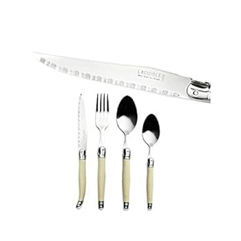Amazon | Laguiole 24ピース 箱入り アイボリー柄セット